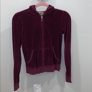 Burgundy Juicy Couture zip up jacket